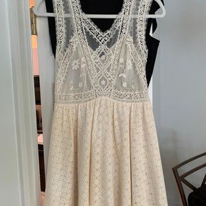 Free People Lace Cream Dress